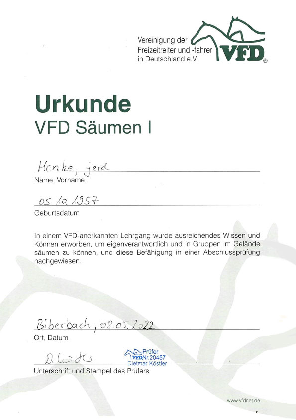 VFD Säumen II, Gerd Henke, Nordhastedt